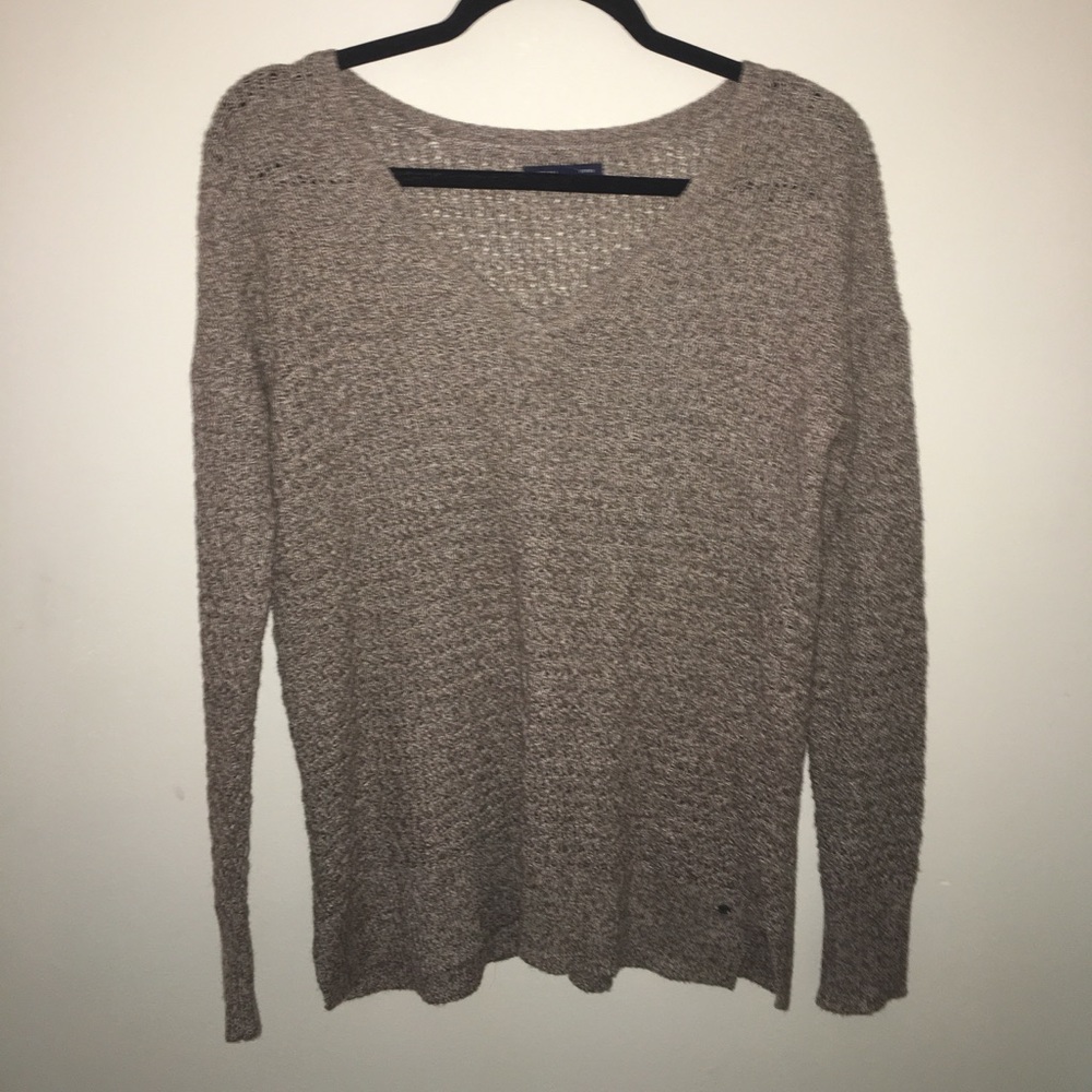 V neck pull over sweater